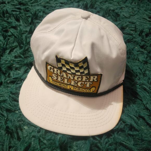 Vintage Granger Select Chewing Tobacco Hat 80s White Trucker Cap Made in USA - Picture 2 of 8